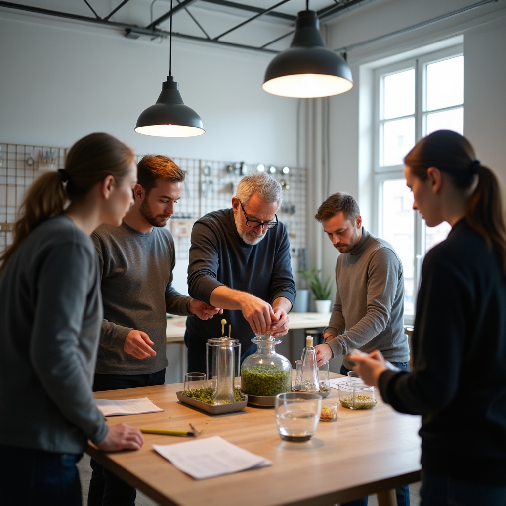 Sessione pratica di distillazione con gruppo di partecipanti a Milano